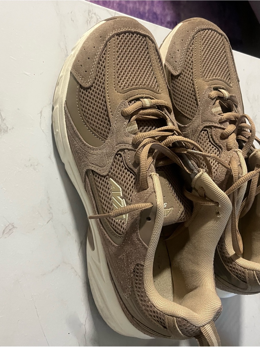 Avia Men's Tan Brown Mesh & Suede Sneakers